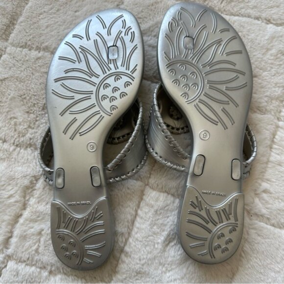 Jack Rodgers | Navajo Bahamas Jelly Silver Sandals | Size 6 - Picture 6 of 6